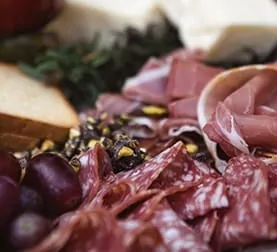 Meat and Olive tray at La Ventura wedding venu in San Clemente